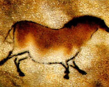 Пещерный человек нарисовал лошадь
