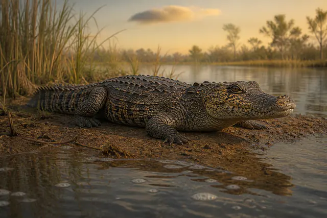 Научная реконструкция рода Allognathosuchus в среде его времени