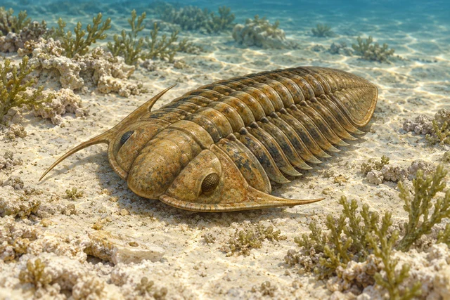 Художественная реконструкция Bathyurus на мелководном ордовикском морском дне