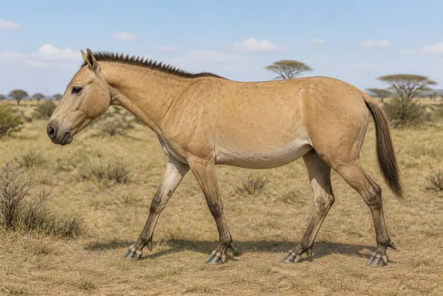 Научная реконструкция рода Eurygnathohippus в среде его времени
