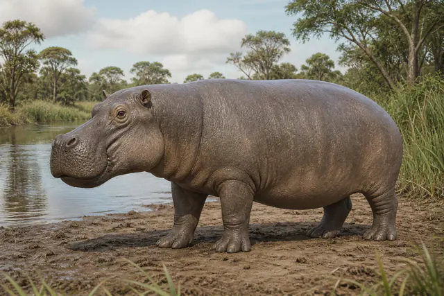 Научная реконструкция рода Hexaprotodon в среде его времени