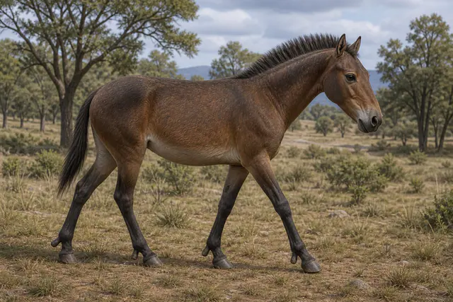 Научная реконструкция рода Hippotherium в среде его времени