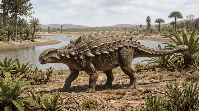 Научная реконструкция рода Hoplitosaurus в среде его времени