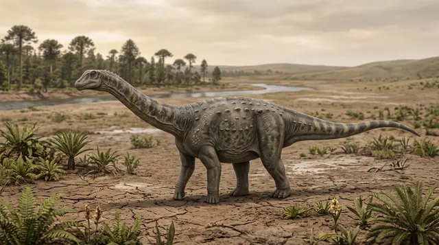 Научная реконструкция рода Lirainosaurus в среде его времени