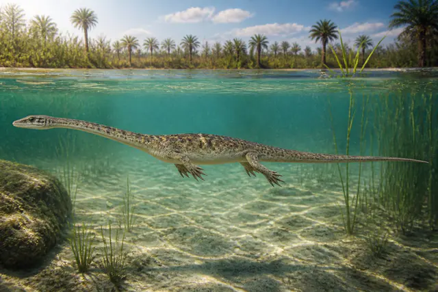 Научная реконструкция рода Neusticosaurus в среде его времени