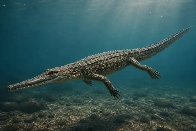 Научная реконструкция рода Pelagosaurus в среде его времени
