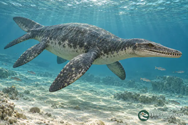 Реконструкция короткошеего плезиозавра Polycotylus в позднемеловом море