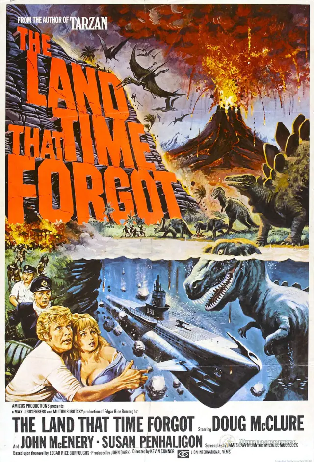 Постер фильма «Земля, забытая временем» 1974 года