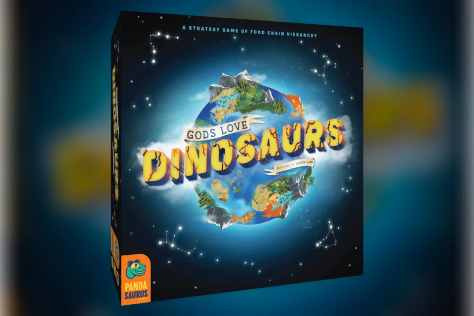 Обложка настольной игры Gods Love Dinosaurs
