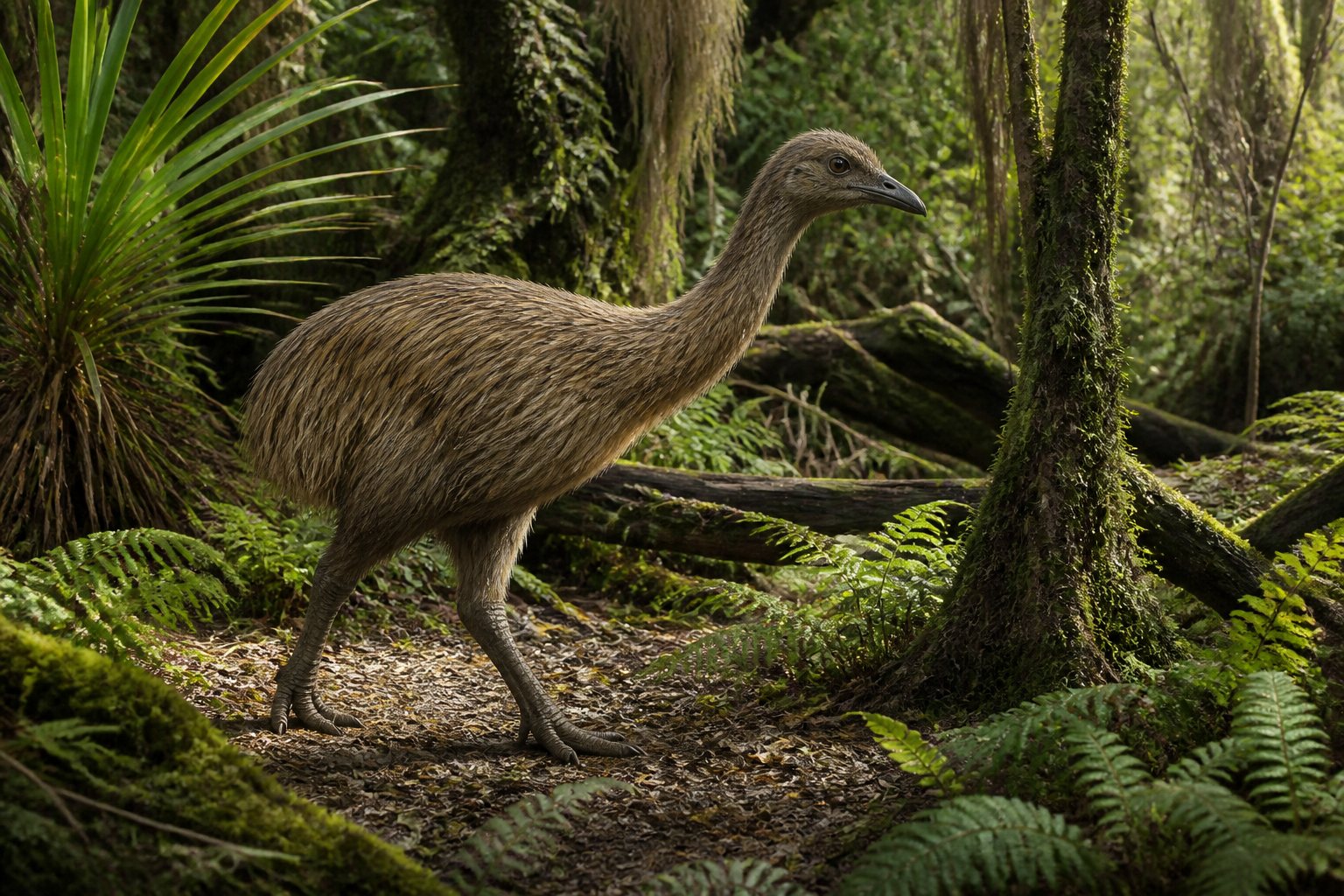 Научная реконструкция рода Anomalopteryx в среде его времени