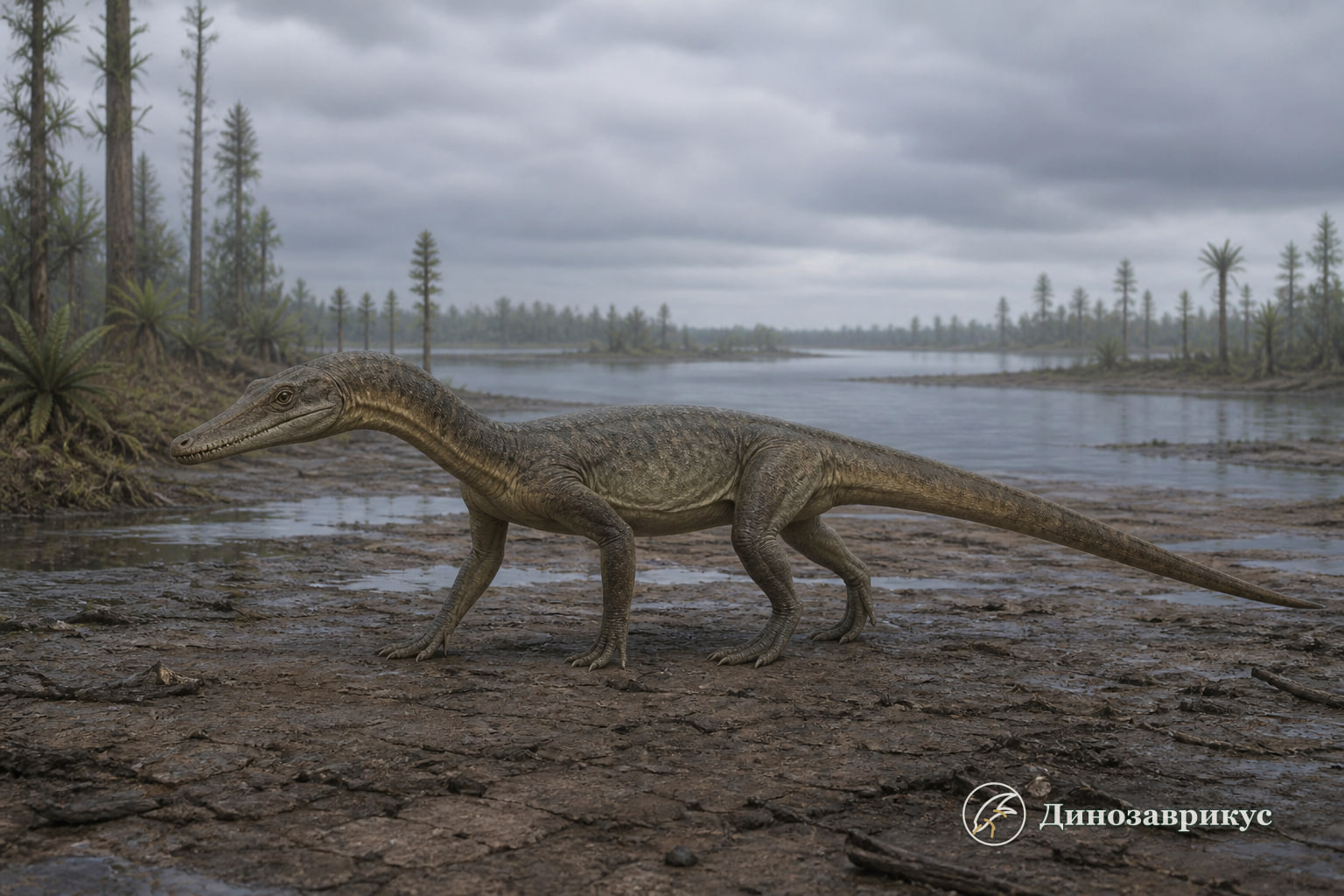 Осторожная реконструкция Archosaurus rossicus в позднепермской пойме России