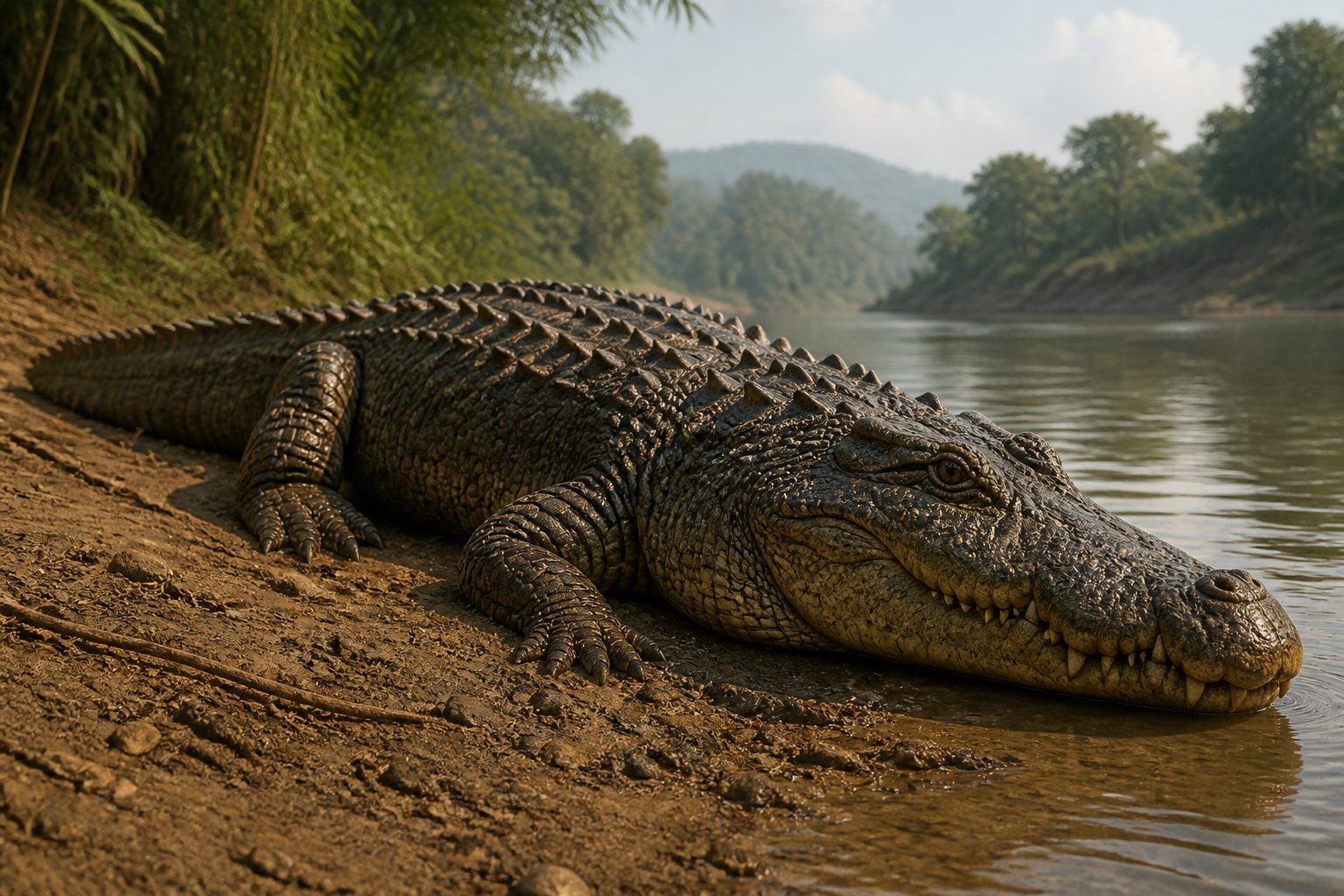 Научная реконструкция рода Asiatosuchus в среде его времени
