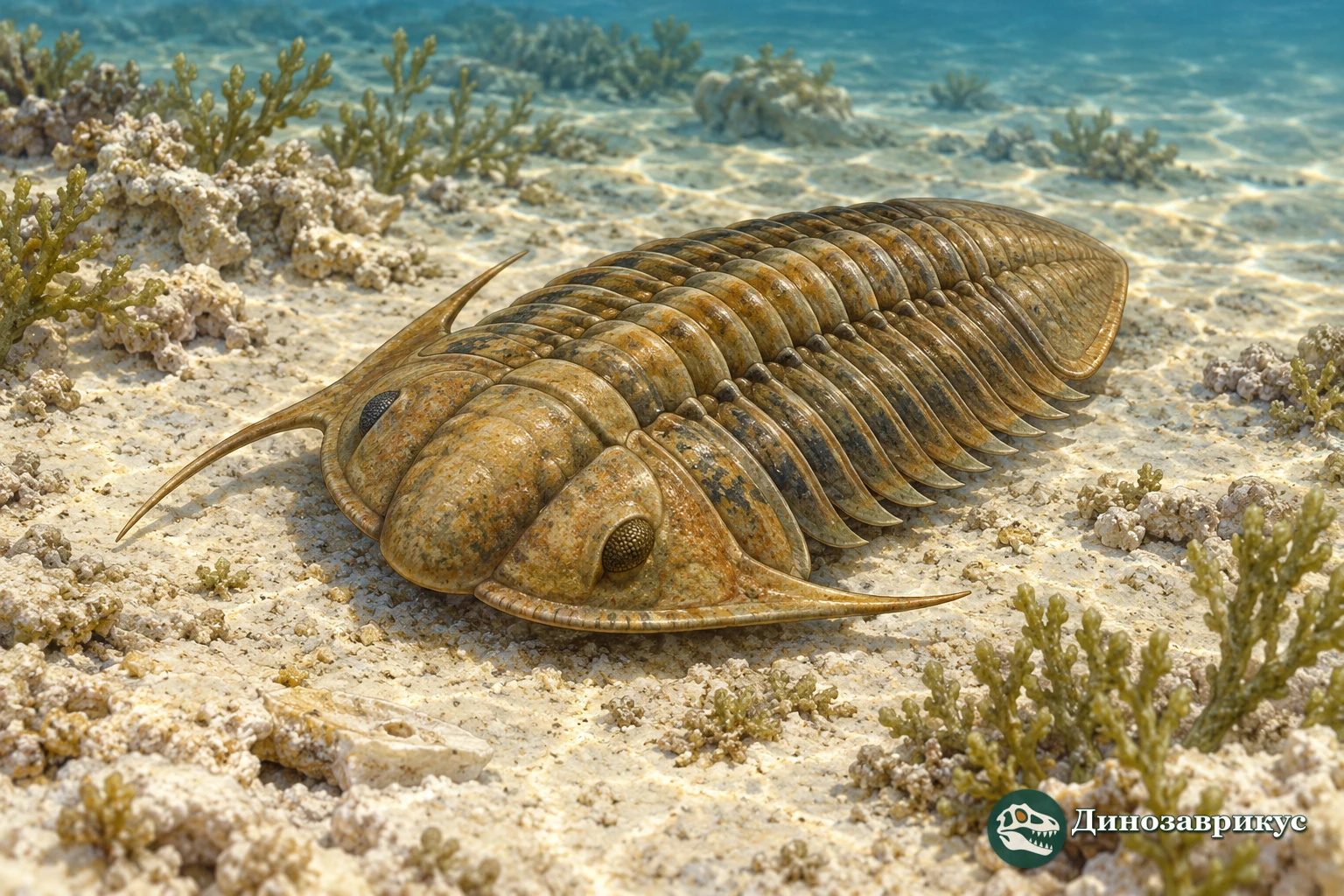 Художественная реконструкция Bathyurus на мелководном ордовикском морском дне