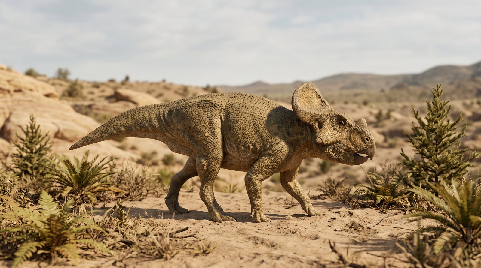Научная реконструкция рода Breviceratops в среде его времени