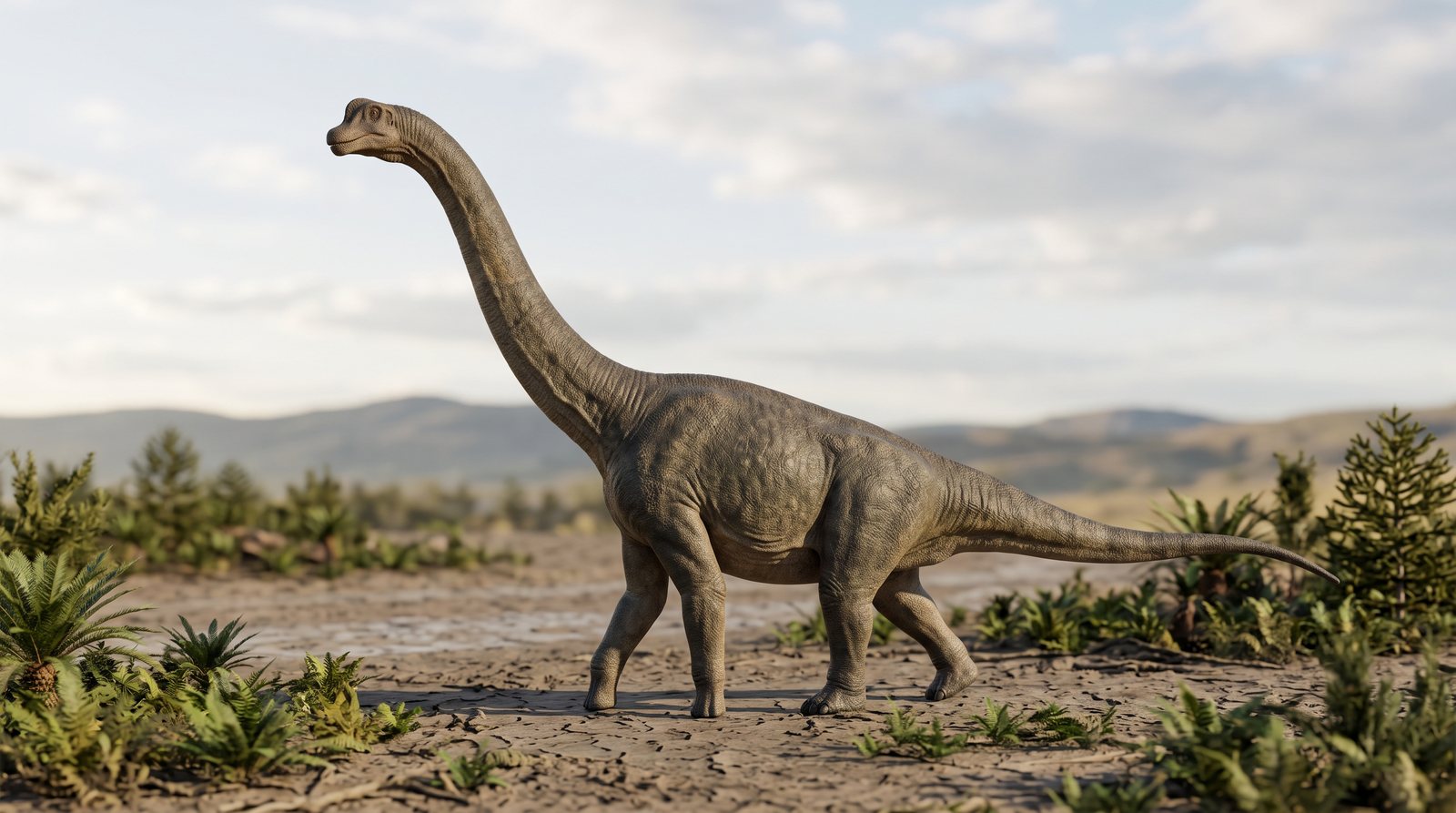 Научная реконструкция рода Cedarosaurus в среде его времени