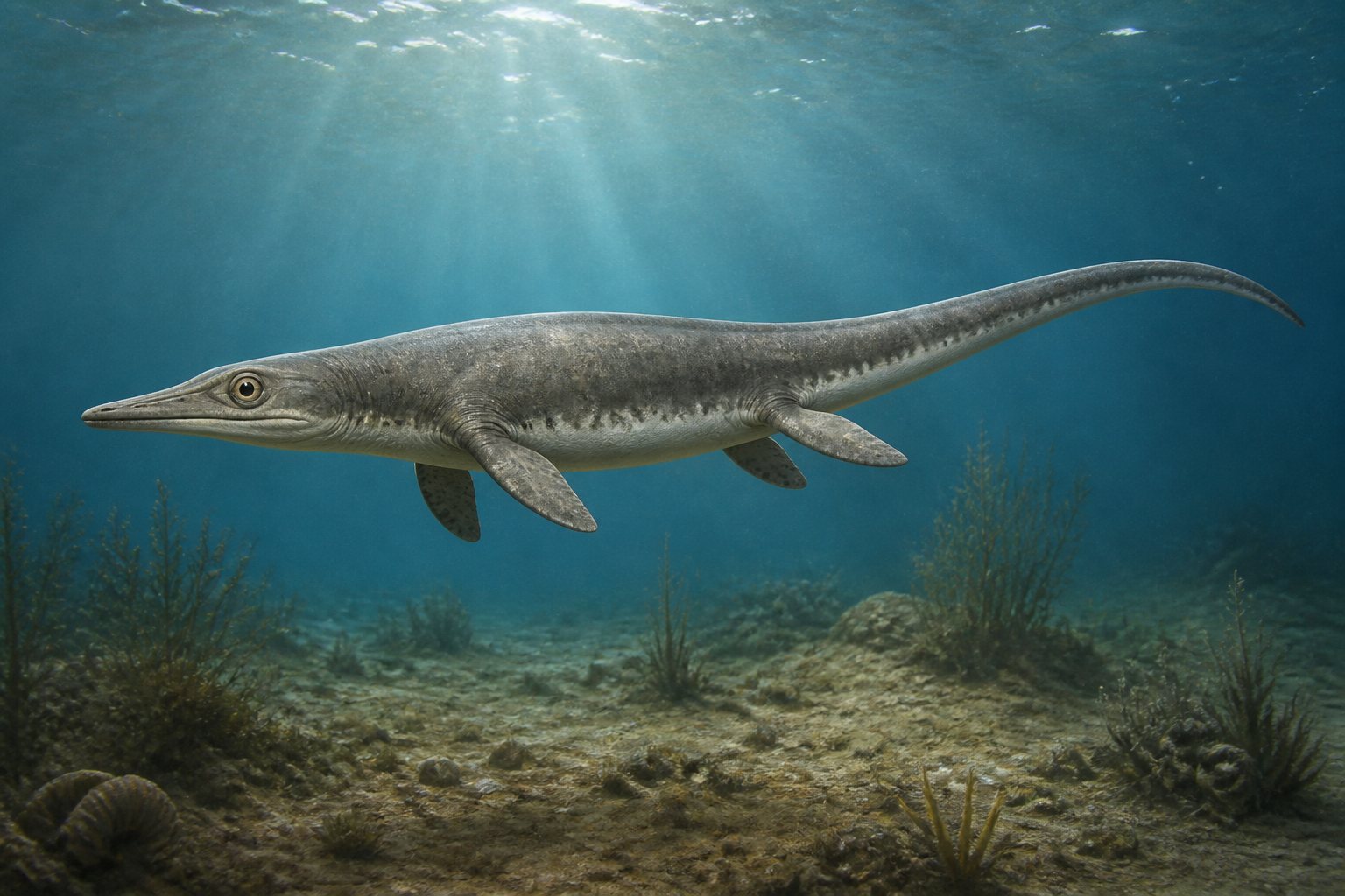 Научная реконструкция рода Chaohusaurus в среде его времени