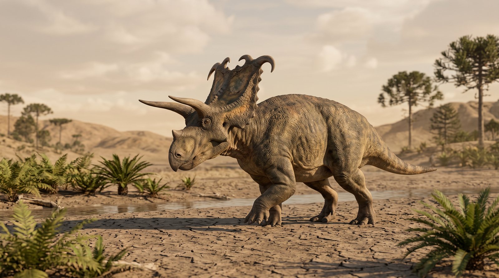 Научная реконструкция рода Crittendenceratops в среде его времени