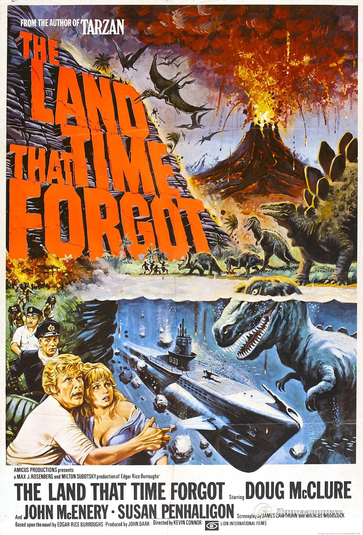 Постер фильма «Земля, забытая временем» 1974 года