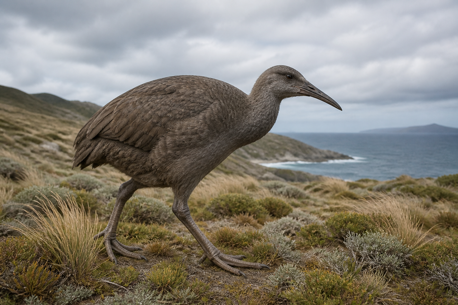 Научная реконструкция пастушка Diaphorapteryx hawkinsi на островах Чатем