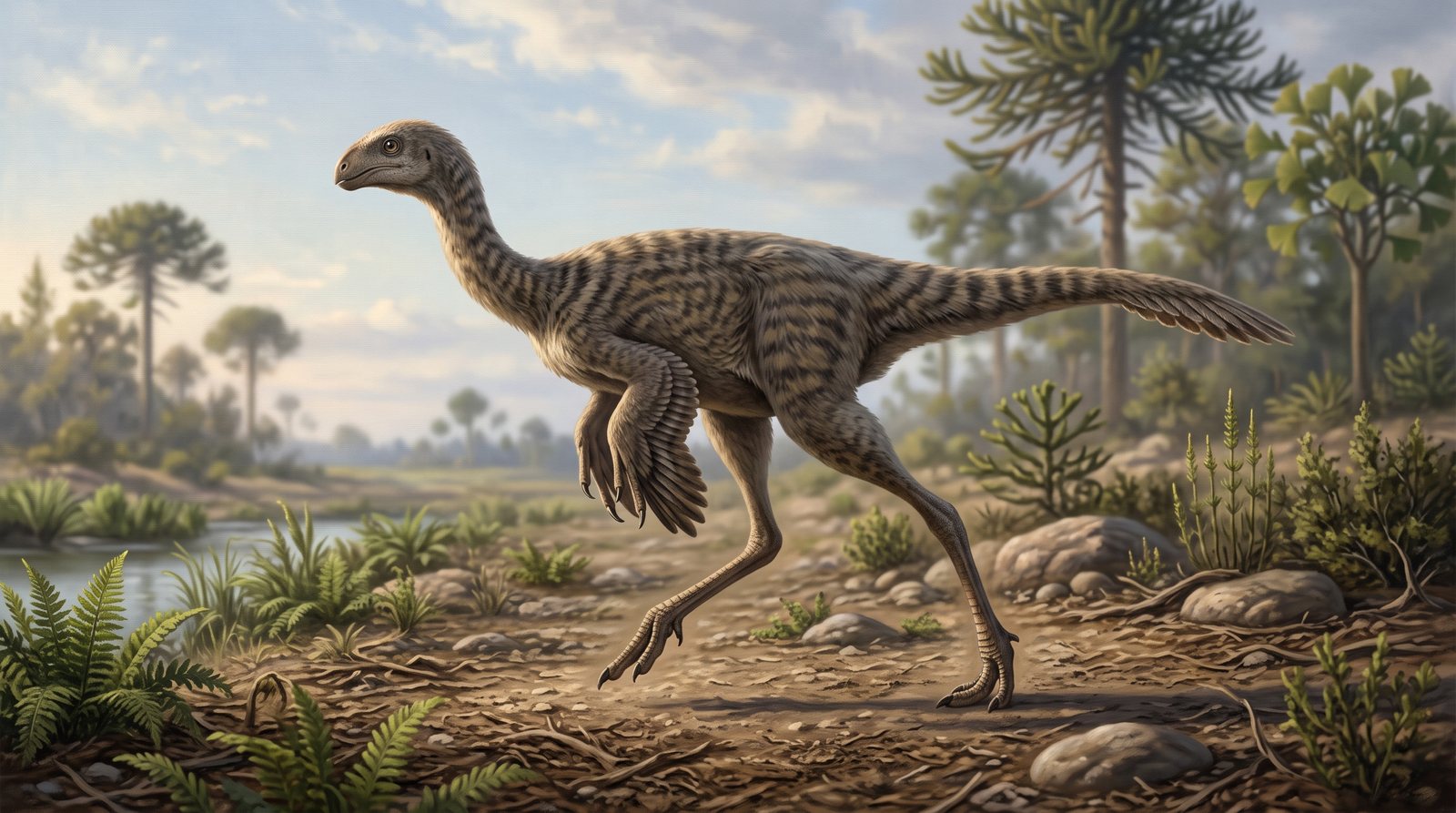 Научная реконструкция рода Elmisaurus в среде его времени