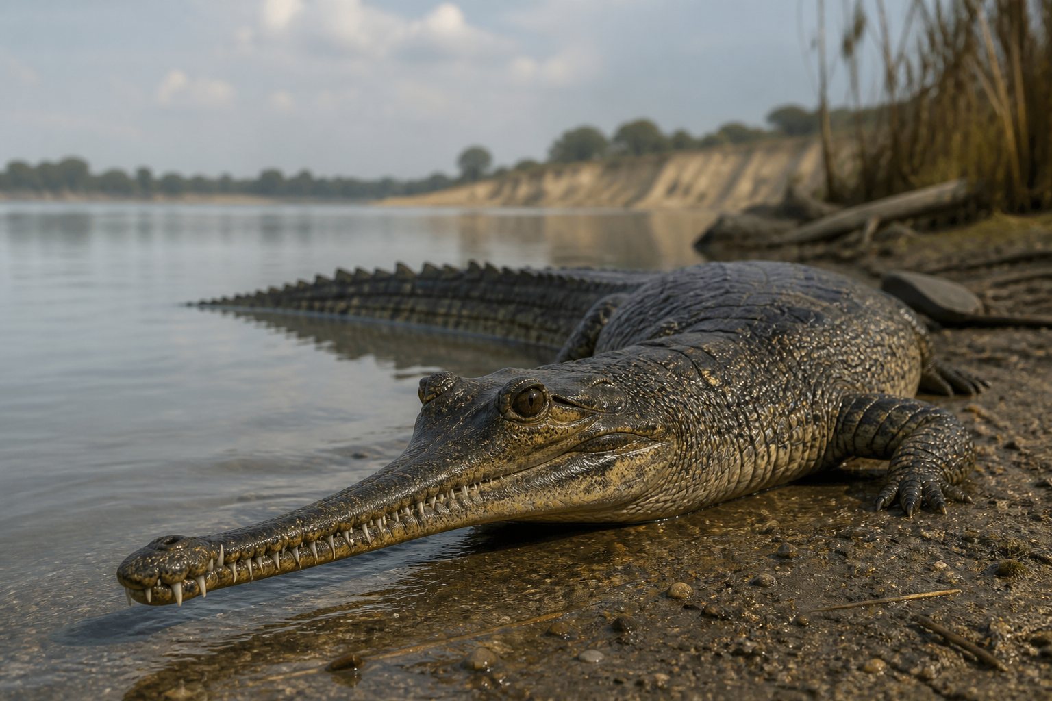 Научная реконструкция рода Gavialosuchus в среде его времени