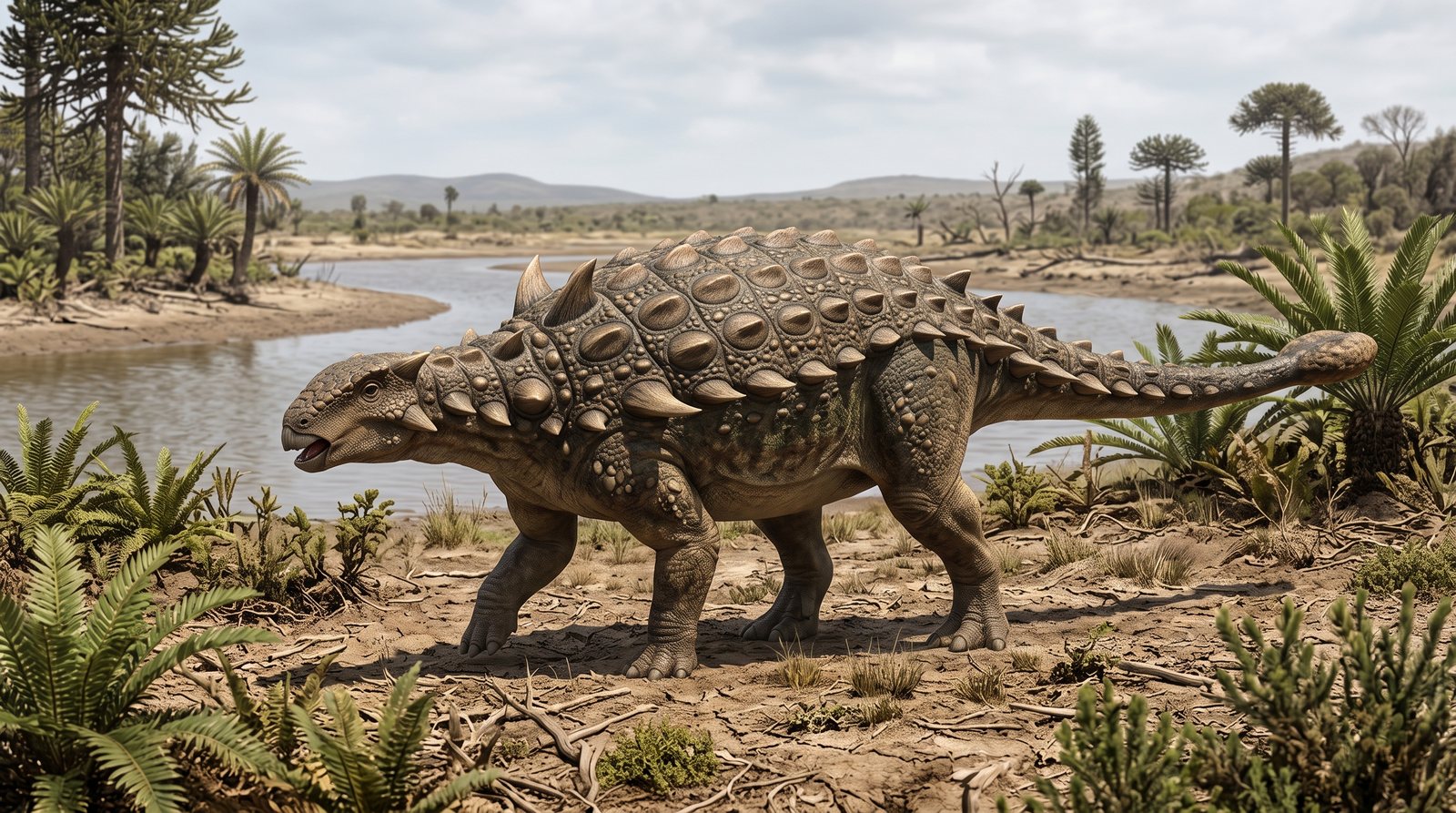 Научная реконструкция рода Hoplitosaurus в среде его времени