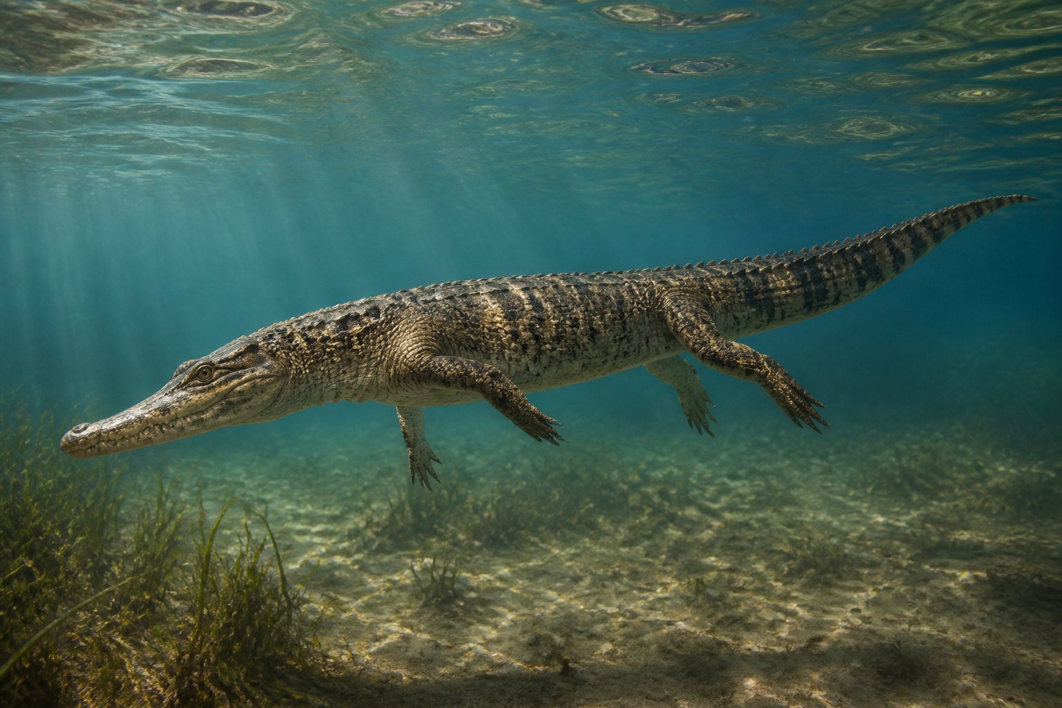 Научная реконструкция рода Hyposaurus в среде его времени