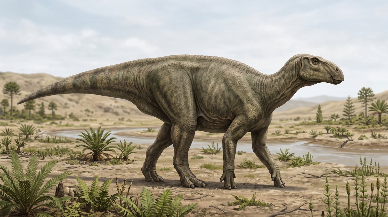 Научная реконструкция рода Iguanacolossus в среде его времени