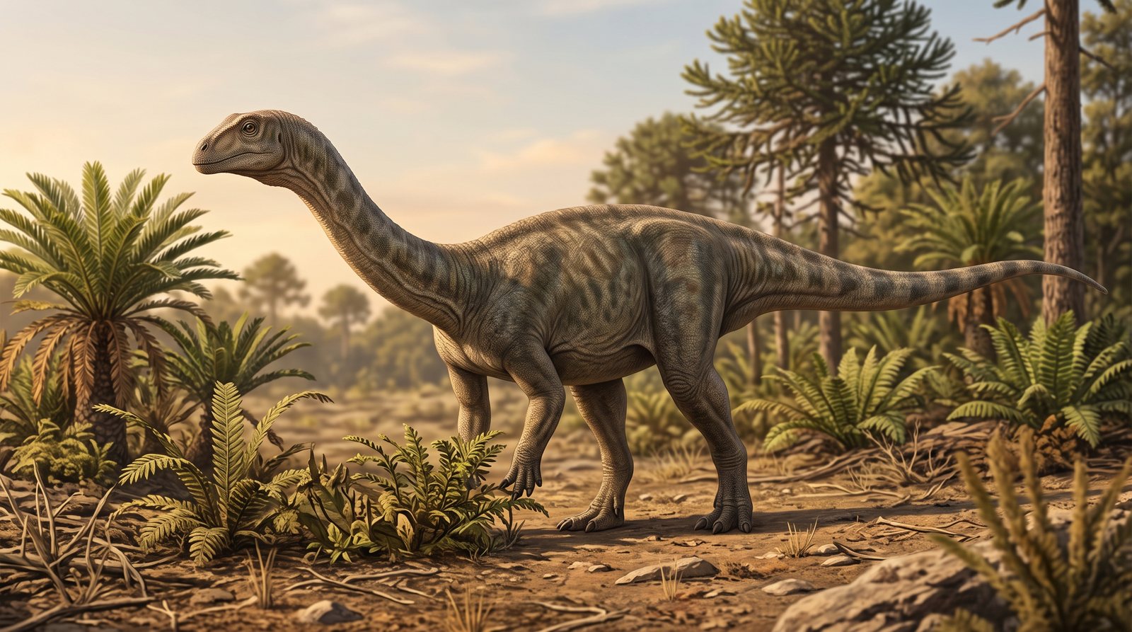 Научная реконструкция рода Jaklapallisaurus в среде его времени