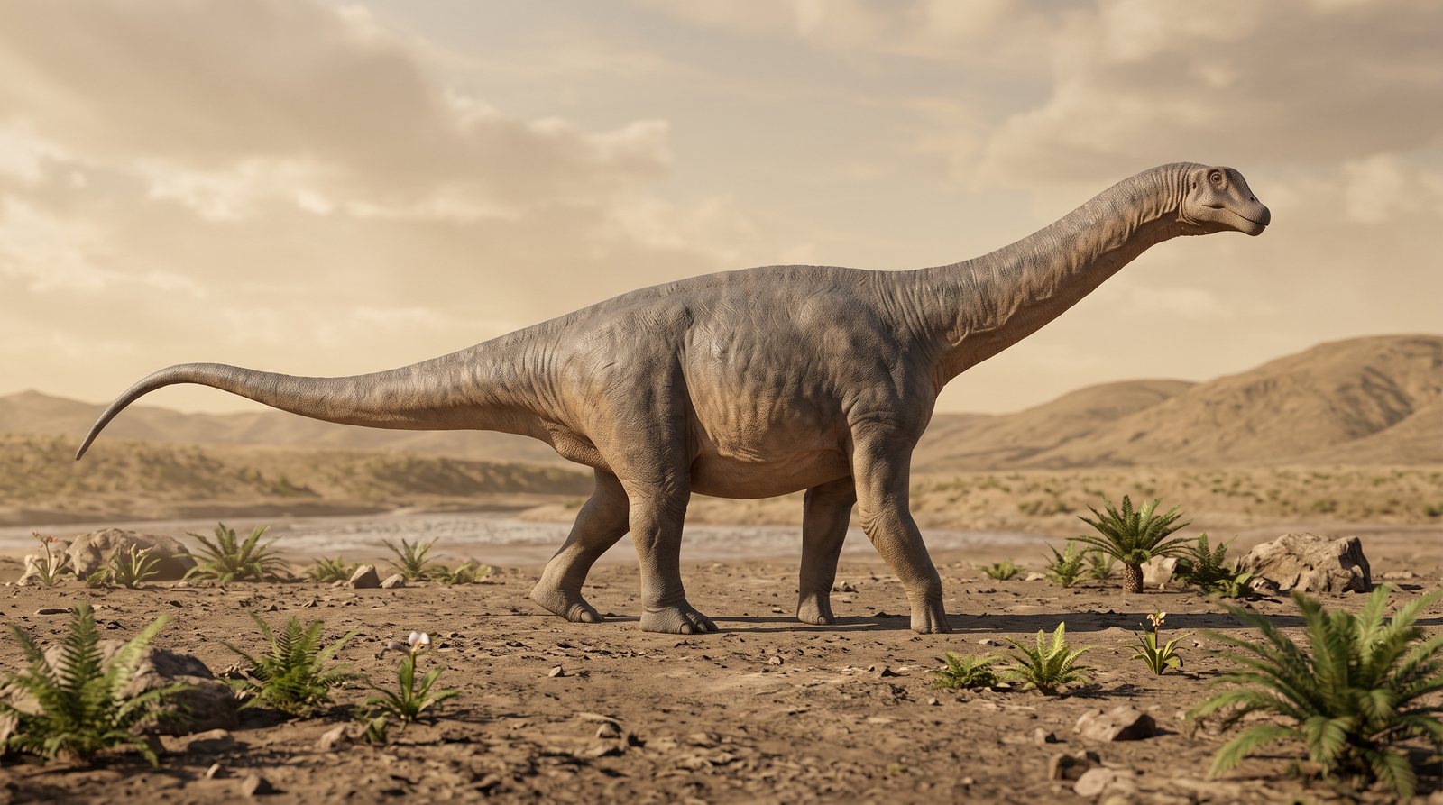 Научная реконструкция рода Khetranisaurus в среде его времени