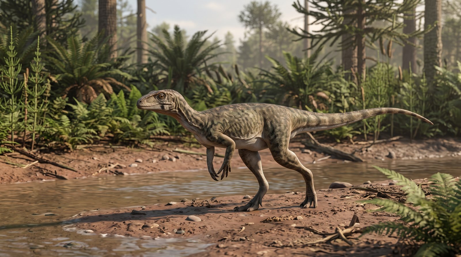 Научная реконструкция рода Krzyzanowskisaurus в среде его времени