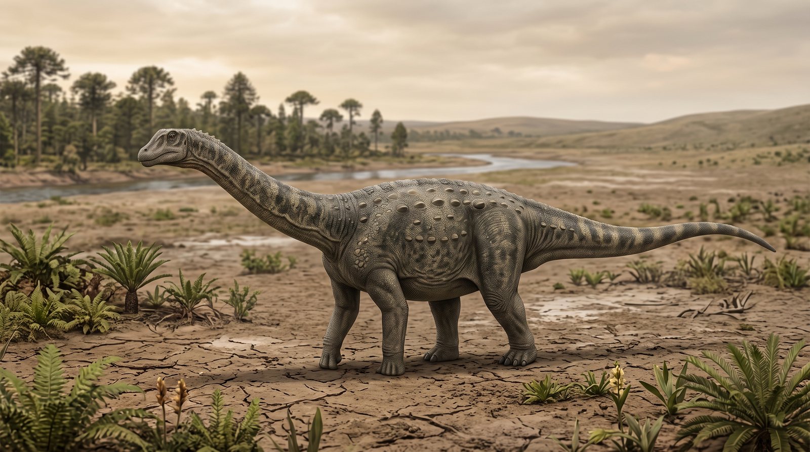 Научная реконструкция рода Lirainosaurus в среде его времени