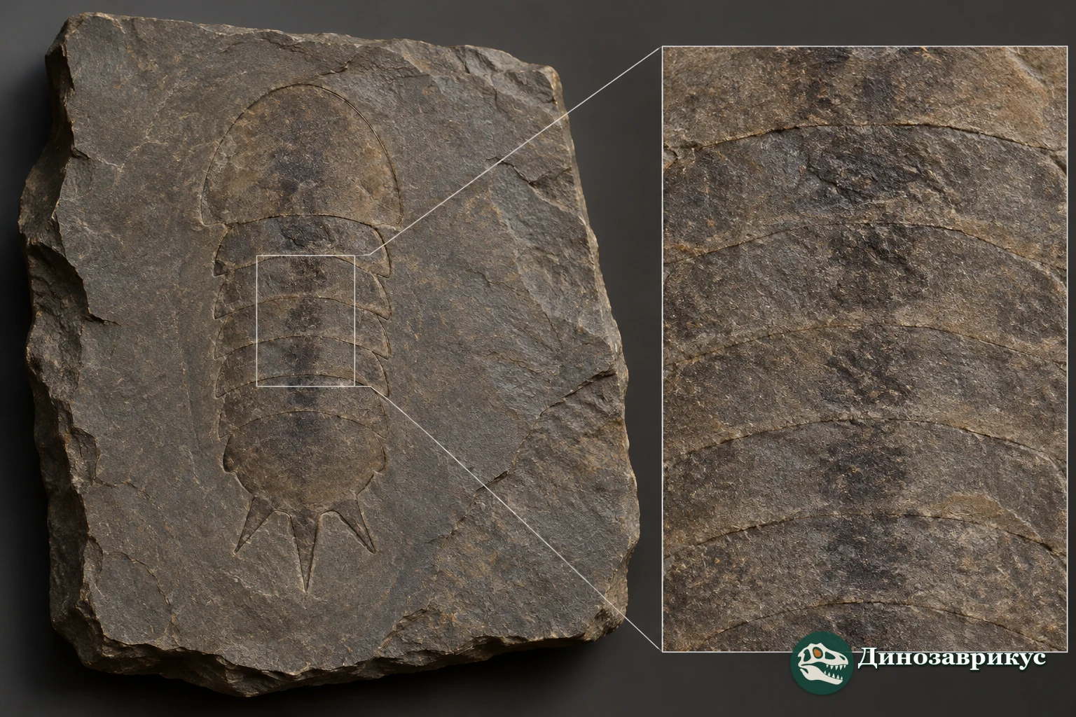 Интерпретативная иллюстрация сланцевого отпечатка Mollisonia symmetrica