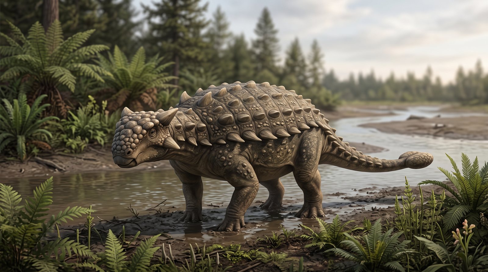 Научная реконструкция рода Nodocephalosaurus в среде его времени