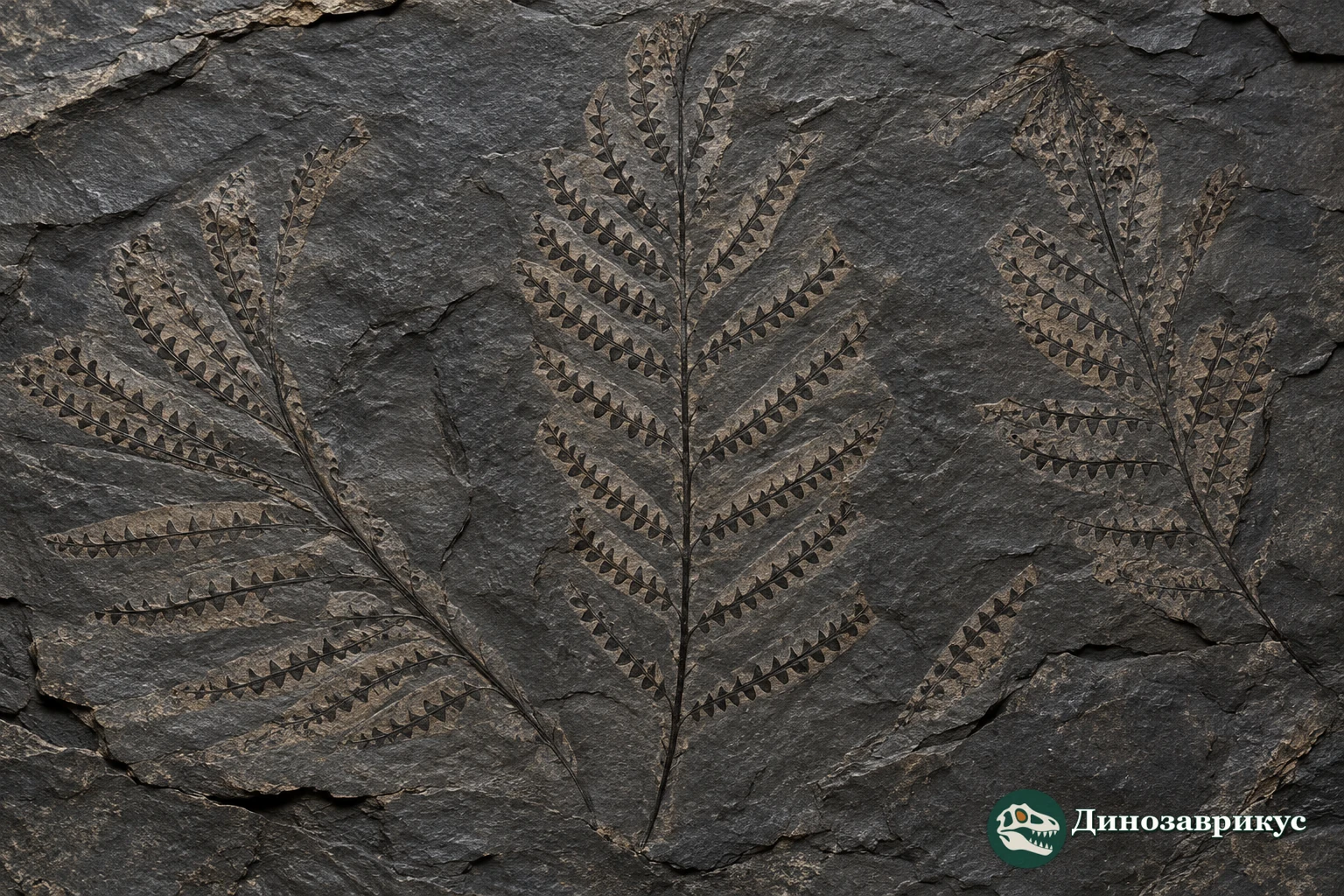 Сланцевая плита с несколькими листовидными колониями Phyllograptus