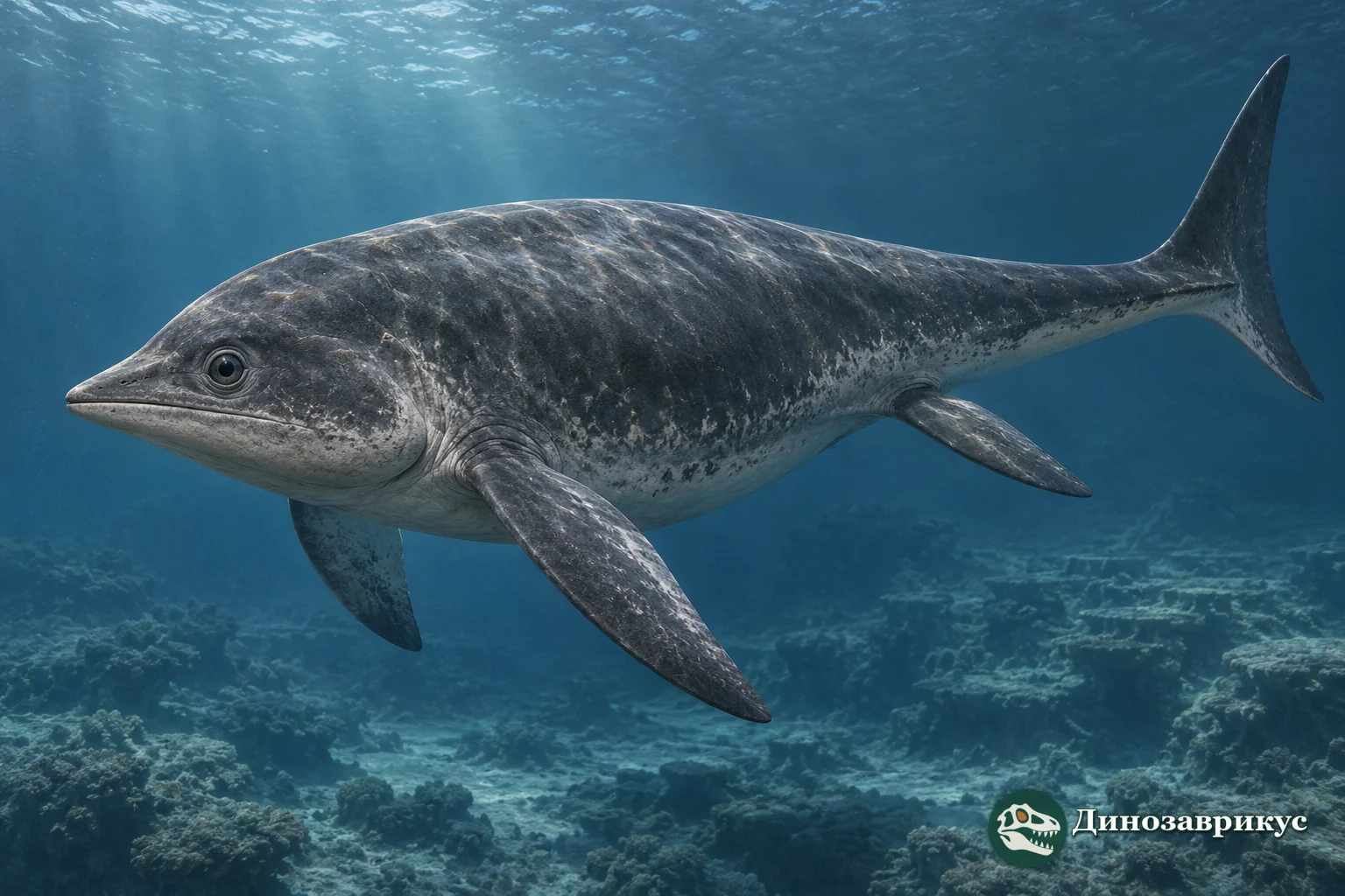 Художественная реконструкция Guanlingsaurus liangae в море позднего триаса