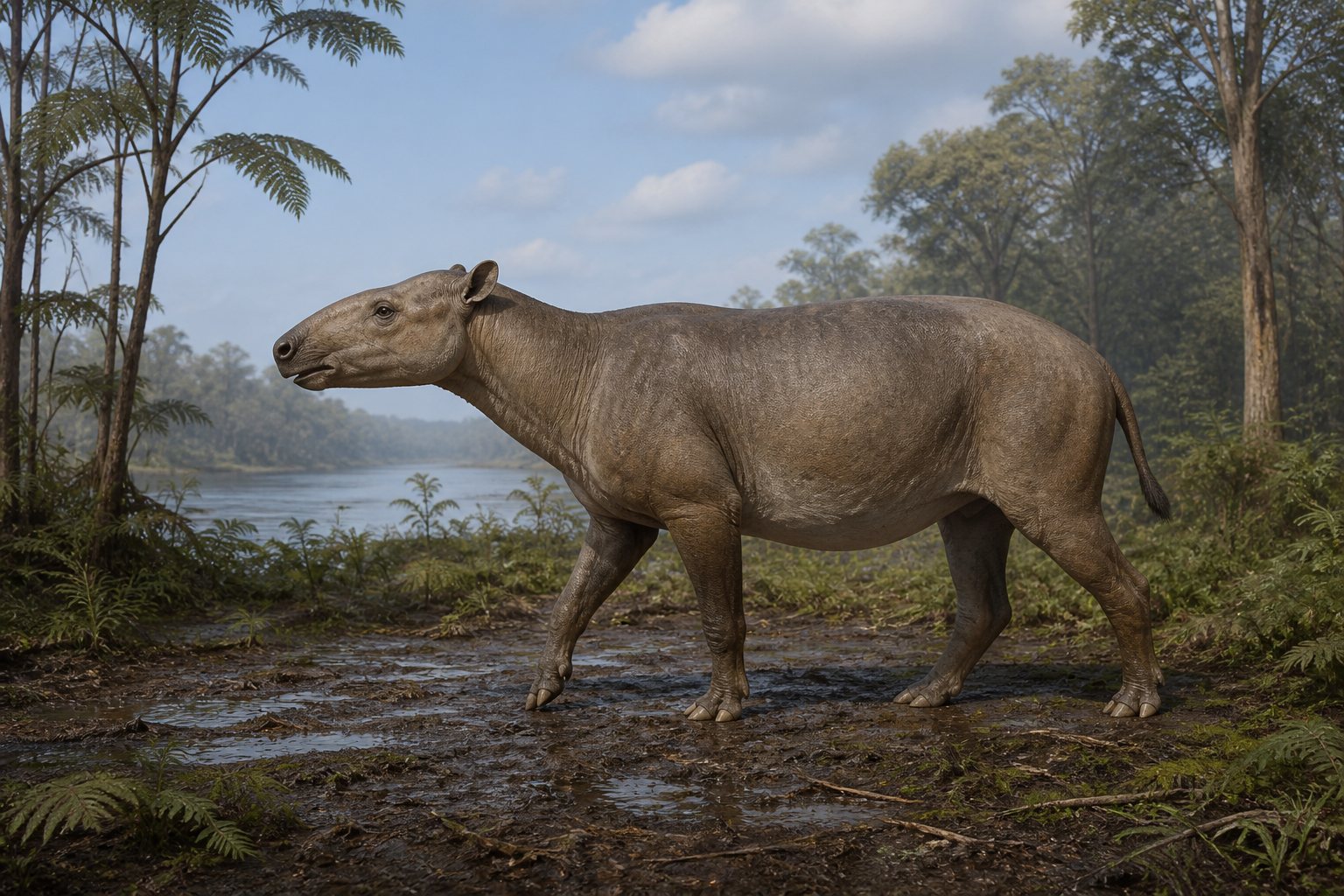 Научная реконструкция рода Palaeotherium в среде его времени