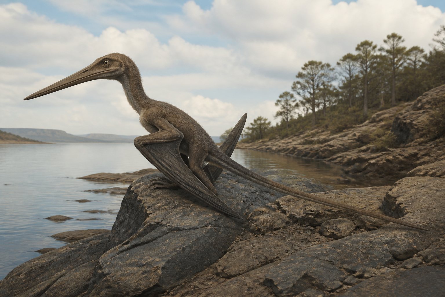 Научная реконструкция рода Rhamphocephalus в среде его времени