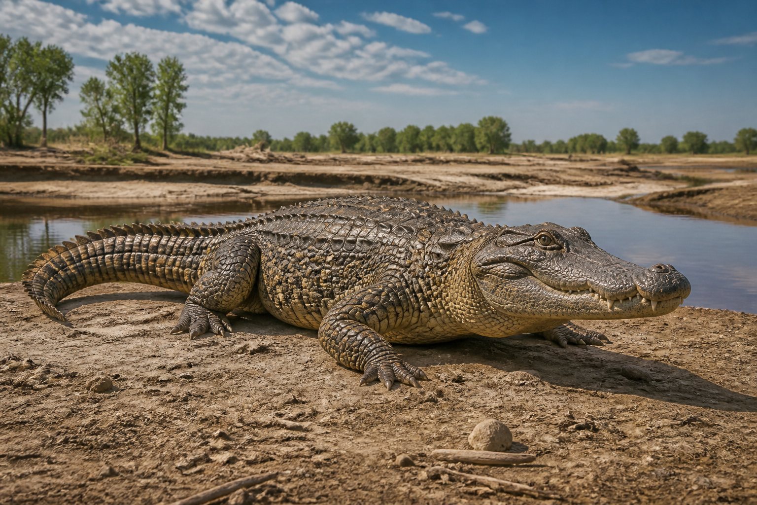 Научная реконструкция рода Shamosuchus в среде его времени