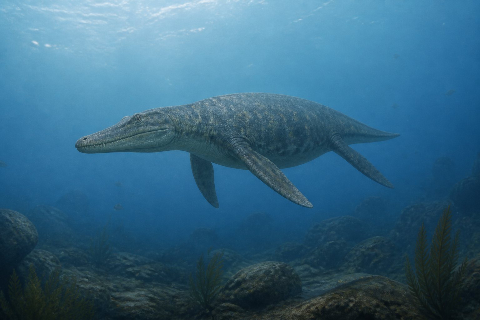 Научная реконструкция рода Sinopliosaurus в среде его времени