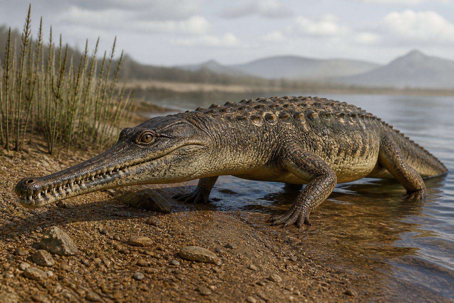 Научная реконструкция рода Steneosaurus в среде его времени