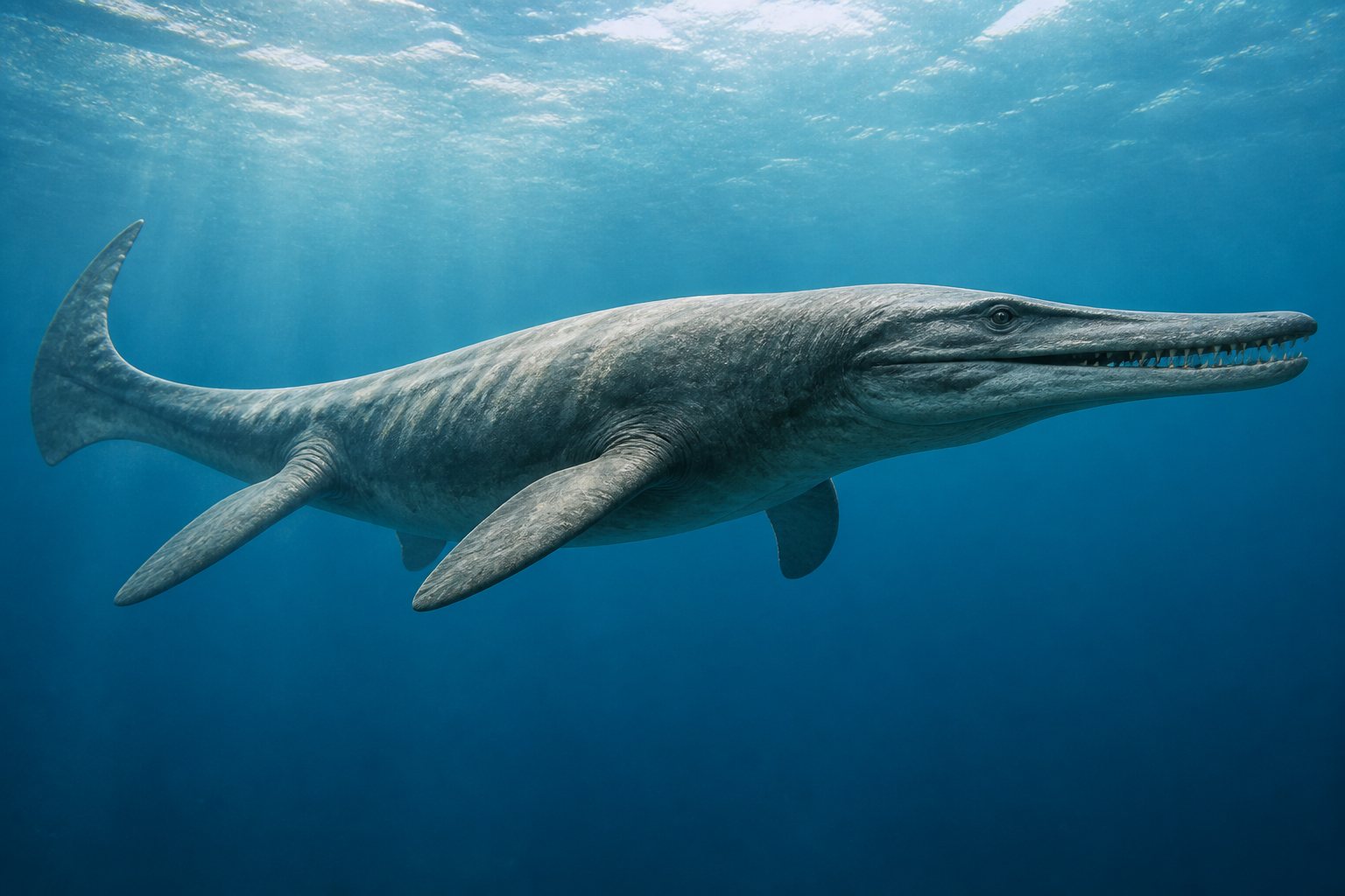 Научная реконструкция рода Thalattosuchus в среде его времени