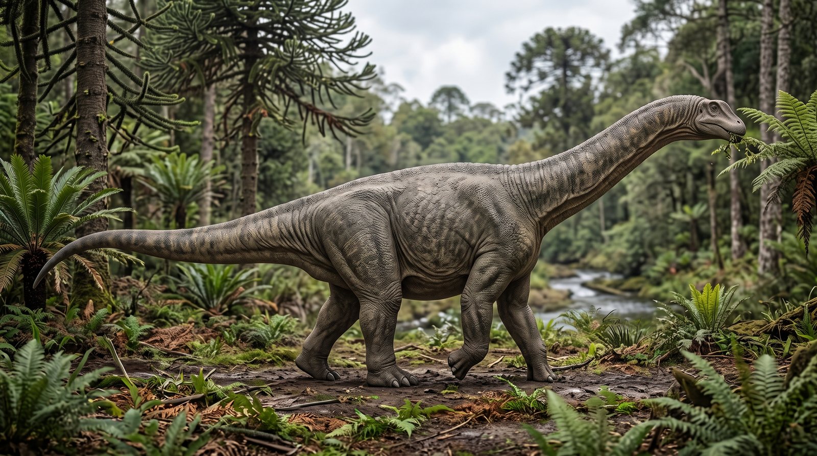 Научная реконструкция рода Turiasaurus в среде его времени