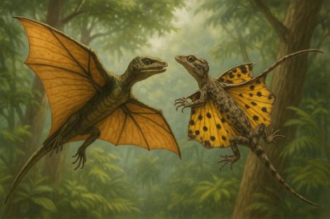 Древние «летающие драконы» — предки современных ящериц-планеров