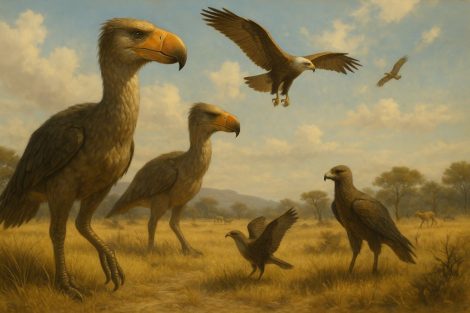 Когда 66 миллионов лет назад исчезли динозавры, небо осталось без своих хозяев — птерозавров. Но вскоре там появились новые властители — птицы, потомки тех самых пернатых динозавров, которые пережили катастрофу. С этого момента началась новая эра — эра пернатых охотников.
Первые кайнозойские птицы были разнообразными: от водоплавающих до хищных. Они унаследовали от динозавров перья и лёгкий скелет, а от новых условий — свободу эволюции. Без конкуренции птерозавров и рептилий птицы быстро заполнили все воздушные и прибрежные ниши.
В палеоцене и эоцене появились гигантские нелетающие хищные птицы — такие как фороракосы, или «птицы-ужасы». Эти создания высотой до трёх метров с мощным клювом охотились на млекопитающих, становясь настоящими повелителями континентов Южной Америки. Их удары клювом могли ломать кости, а беговая скорость достигала 50 км/ч.
Одновременно с ними эволюционировали и летающие хищники. Появились первые представители соколиных и ястребиных, развились острые когти, зрение стало сверхточным. Эти птицы охотились на мелких млекопитающих, рептилий и даже других птиц.
Но не только хищники завоевали небо. Кайнозой стал временем расцвета водоплавающих — пеликанов, уток, чаек — и песчаных певчих птиц, чьи потомки сегодня составляют большинство видов на планете.
Птицы стали первыми существами, освоившими глобальную миграцию. Они научились использовать сезоны, летая тысячами километров между континентами. Это дало им преимущество, с которым не могли соперничать другие животные.
И хотя сегодня пернатые кажутся хрупкими, именно они — древнейшие выжившие потомки динозавров. С каждым взмахом крыла они напоминают о том, что эволюция не остановилась, а лишь изменила форму.
Птицы стали не просто украшением неба — они доказали, что интеллект, лёгкость и адаптация порой сильнее зубов и когтей.