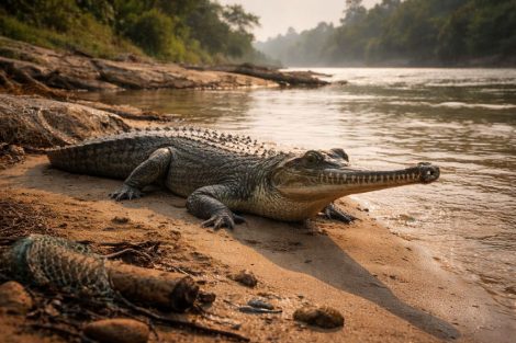 Гавиал: крокодил, проигравший человеку
