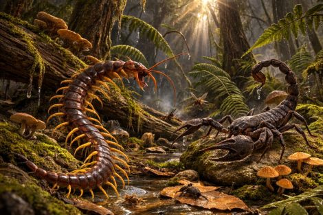 Первые наземные хищники скорпионы и многоножки