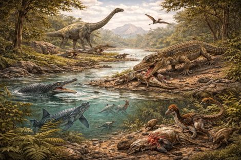 Юрские пищевые сети в разрезе: один день из жизни экосистемы